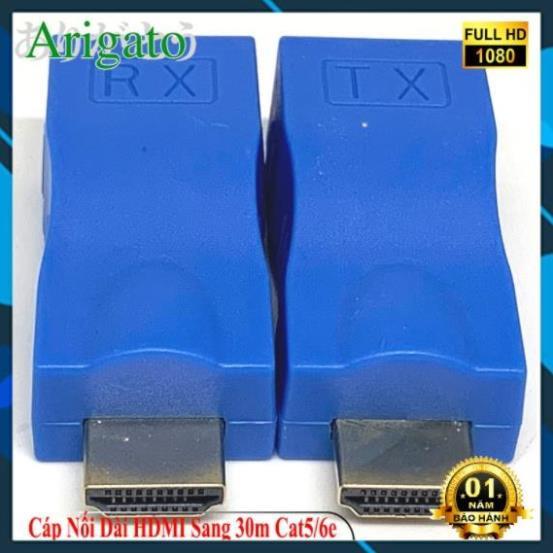 Bộ chuyển đổi HDMI to Lan 30m. Bộ kéo dài HDMI To LAN 30M Cat-5e/6e. vtq.computer