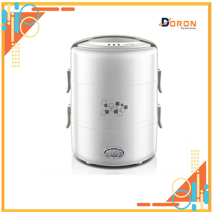 Hộp cơm điện thiết kế thông minh 3 tầng hình trụ