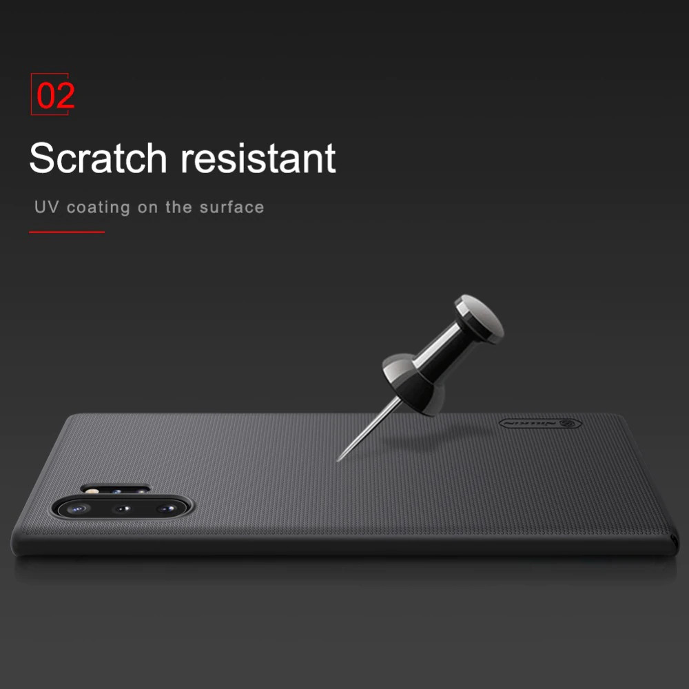 Ốp Lưng Sần Chống Sốc Cho Samsung Galaxy Note 10 Plus hiệu Nillkin (tặng kèm giá đỡ hoặc miếng dán từ tính) - Hàng Chính Hãng