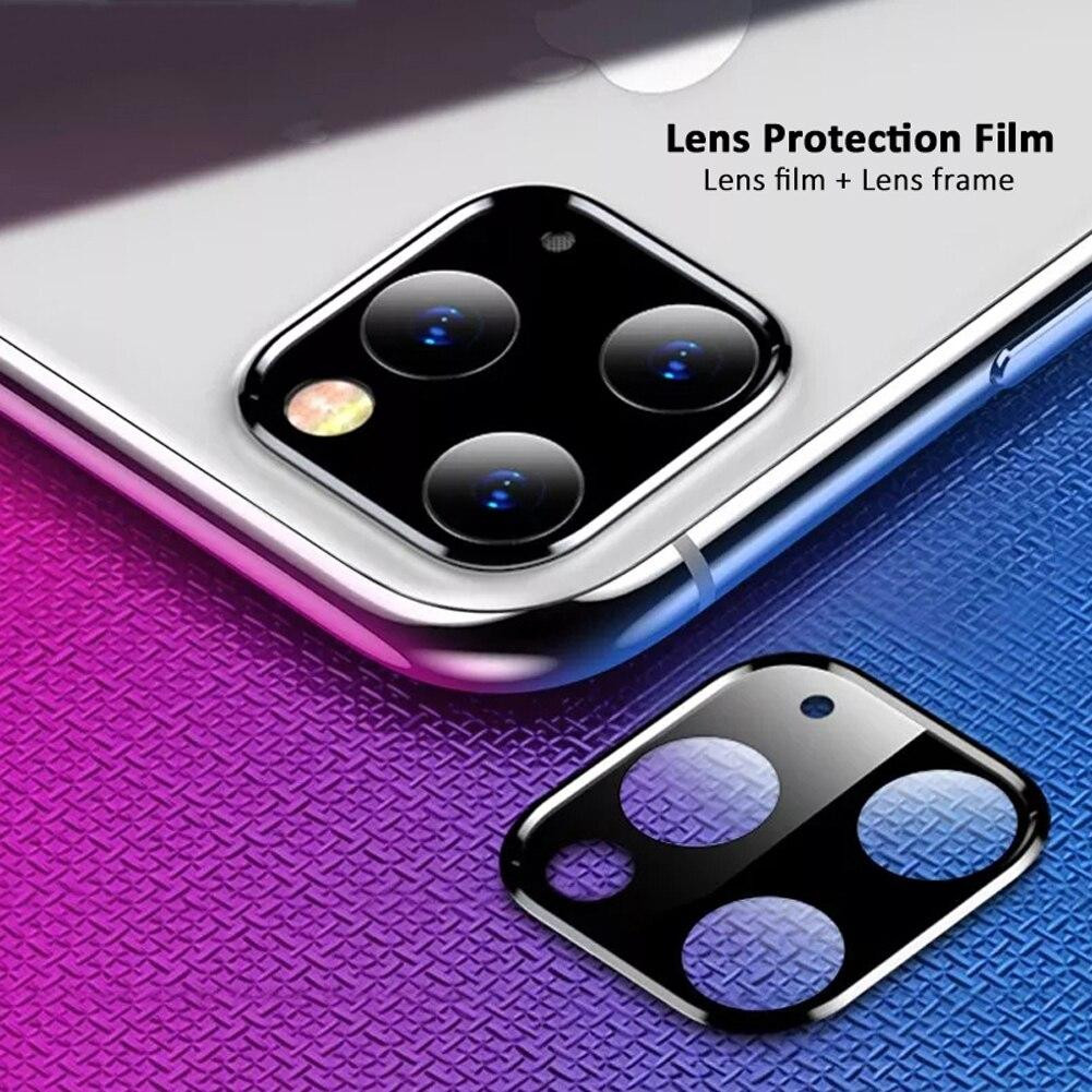 Đen - Bộ miếng dán kính cường lực & khung viền bảo vệ Camera cho iPhone 11 (6.1 inch) hiệu Totu (độ cứng 9H, chống trầy, chống chụi & vân tay, bảo vệ toàn diện) - Hàng nhập khẩu