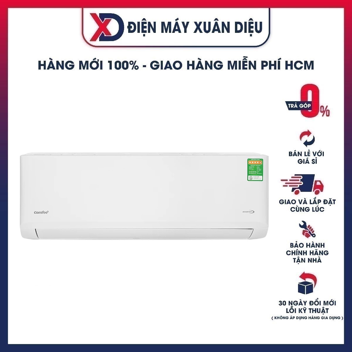 Máy lạnh Comfee CFS-10VDGF-V inverter 1.0HP - hàng chính hãng (chỉ giao HCM)