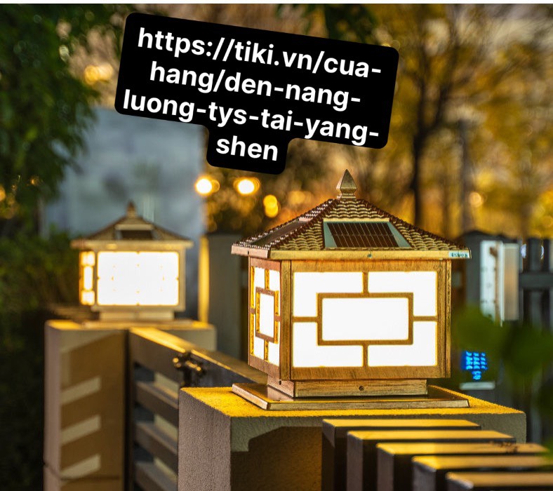 Đèn trụ cổng năng lượng mặt trời đèn trang trí sân vườn 300mm x 300mm, 3 chế độ sáng, IP65,có điều khiển