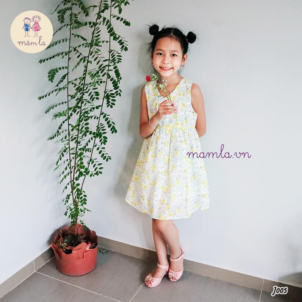 Đầm sát nách cut out lưng quả dứa vàng | 2Y-7Y