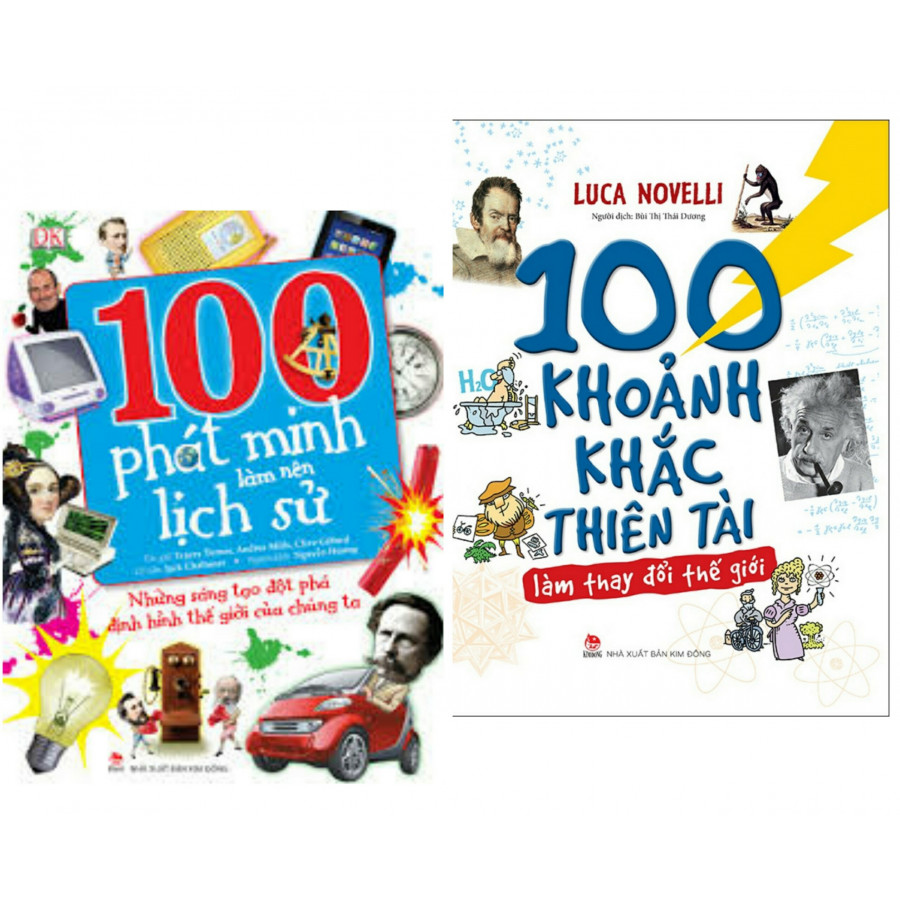 Combo sách hay về lịch sử các phát minh : 100 phát minh làm nên lịch sử + 100 khoảnh khắc thiên tài làm thay đổi thế giới -- Combo sách tạo nên sự ngạc nhiên và cảm hứng sáng tạo cho các con- Tặng kèm bookmark thiết kế