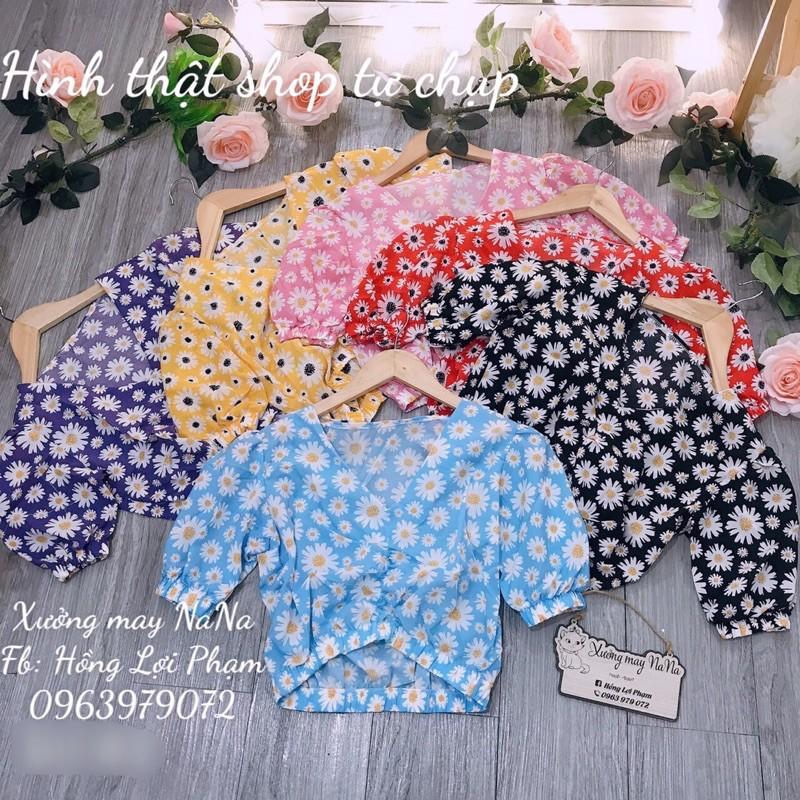 Áo kiểu tay phồng hoa nhí dễ thương