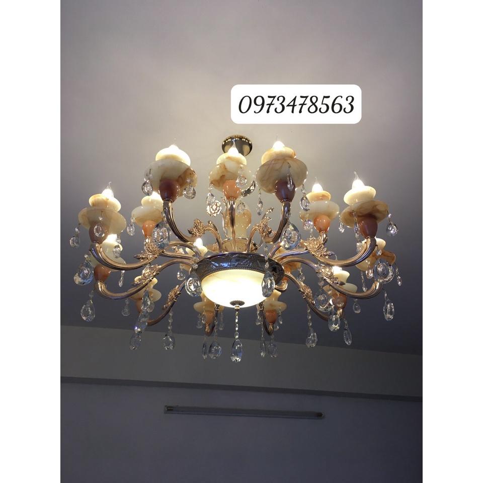 Đèn Chùm Thả Trần Chất Liệu Đá Thủy Tinh Đúc Trang Trí Biệt Thự Phòng Khách,Ngủ,Nhà Hàng,Khách Sạn,Spa