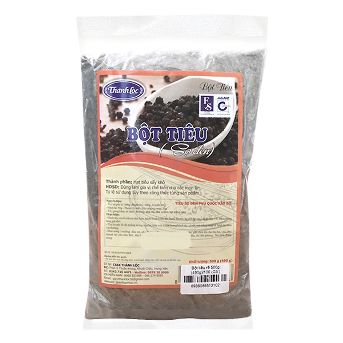 Combo 10 gói Bột Tiêu 500G (490G)