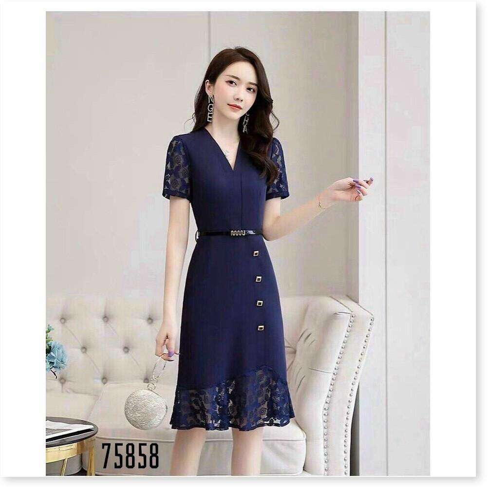 ĐẦM UMI TAY NGẮN,CỔ V,HỌA TIẾT TRƠN NHƯNG VÔ CÙNG SANG TRỌNG THỜI TRANG LANO STORE 99