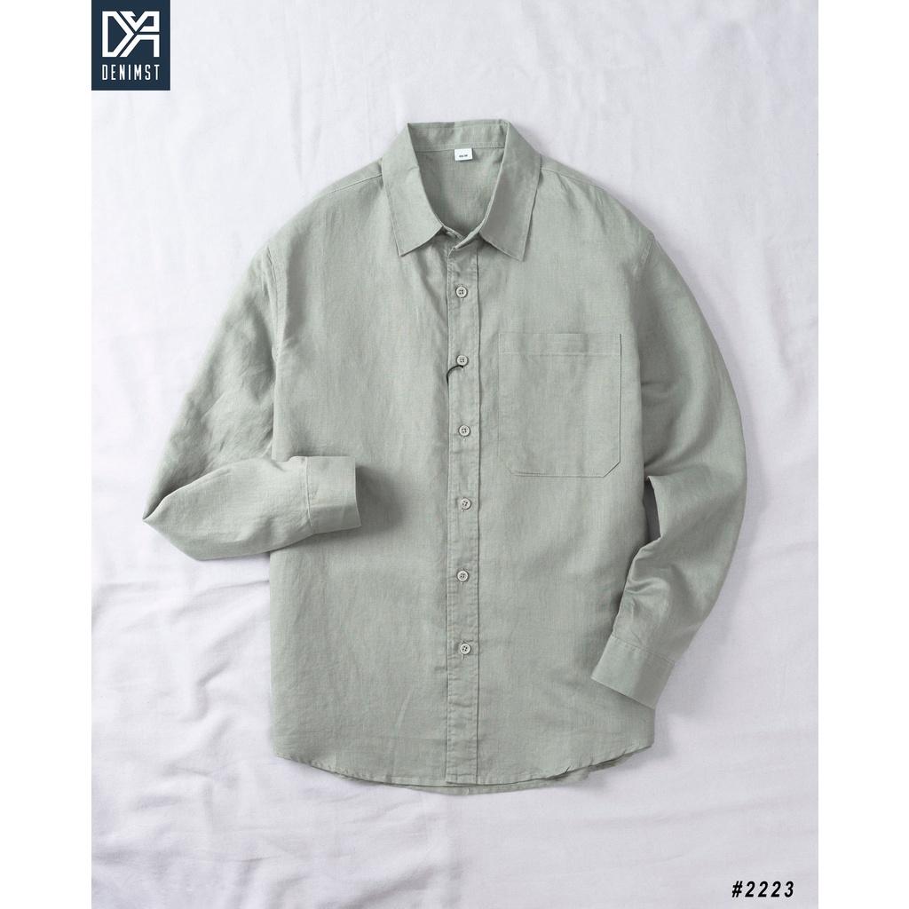 Áo Sơ Mi Nam Cao Cấp DENIMST 2223 Chất Đũi Dáng Suông
