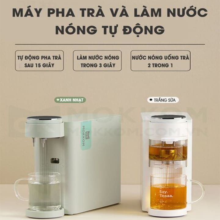 Máy pha trà tự động, thương hiệu cao cấp Mokkom MK-371 -Hàng chính hãng