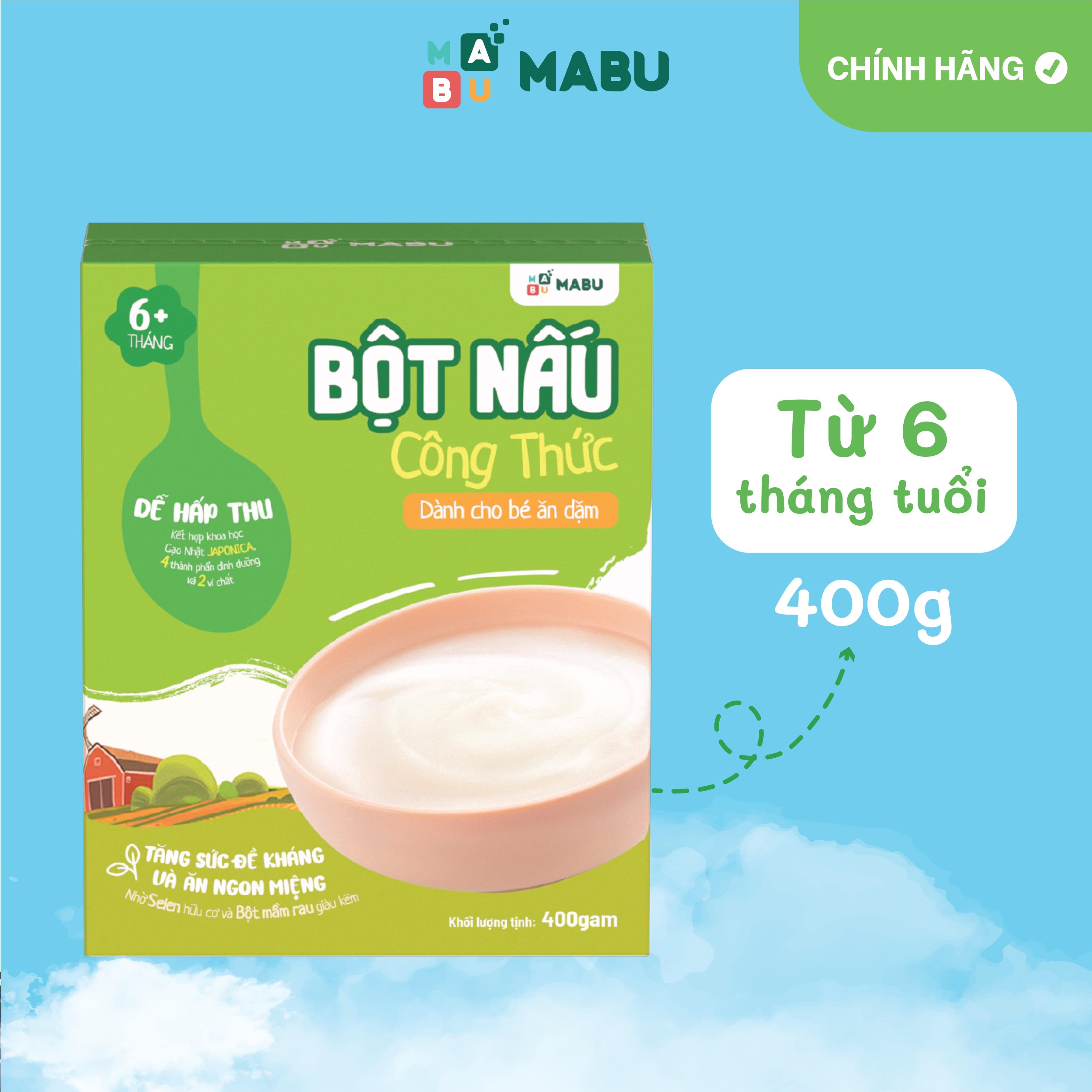 Bột nấu công thức Mabu dành cho trẻ ăn dặm 400g