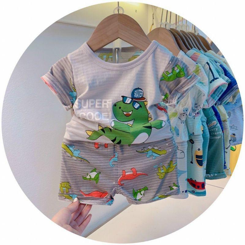 Bộ cotton sợi tre bé trai, bé gái sz 7-15kg hàng QC mềm mát