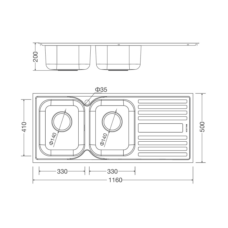 Chậu Rửa Chén Malloca MS 1025R NEW