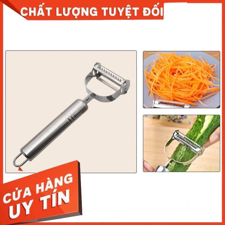 Bộ 3 Dụng Cụ Nạo Gọt Rau Củ Quả Đa Năng 2 Lưỡi, 1 Lưỡi, Kẹp Nhổ Lông Gà Chất Liệu Thép Không Gỉ