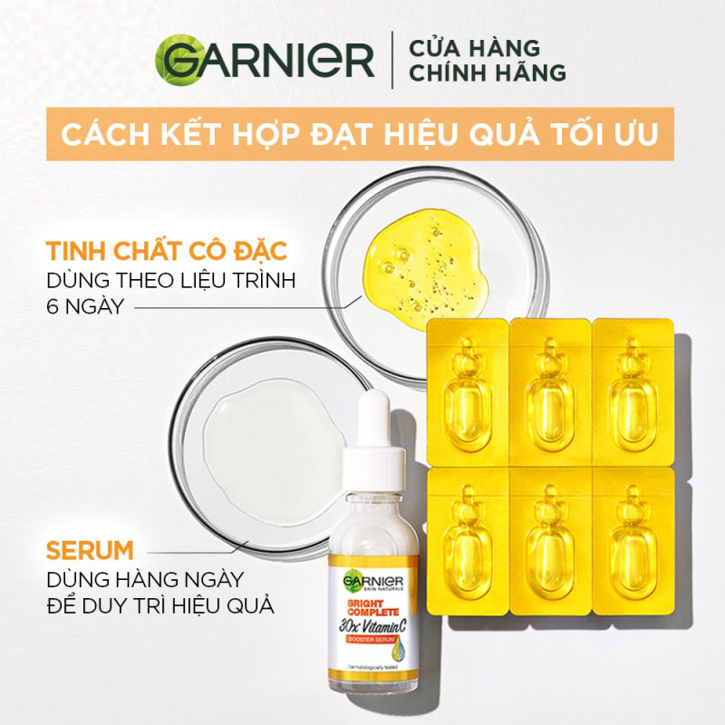 Tinh Chất Cô Đặc Tăng Cường Sáng Da Mờ Thâm Garnier New Bright Complete Vitamin C Ampoule Serum