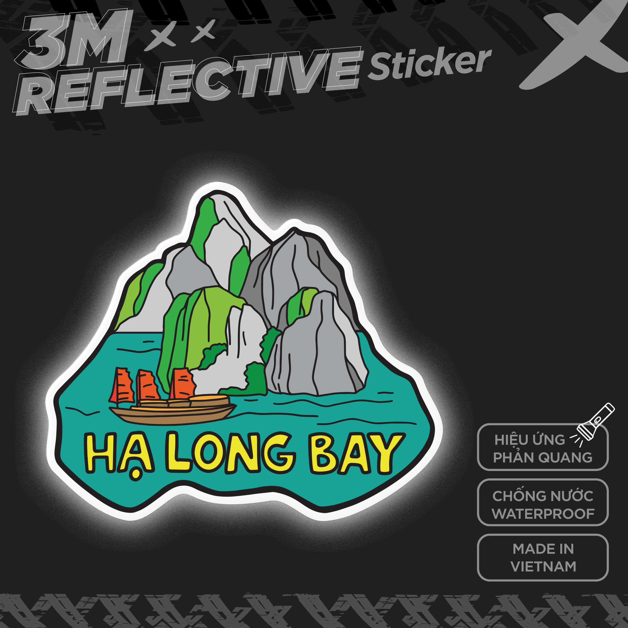 VINH HA LONG 3M - Reflective Sticker Die-cut Hình dán phản quang thương hiệu STICKER FACTORY