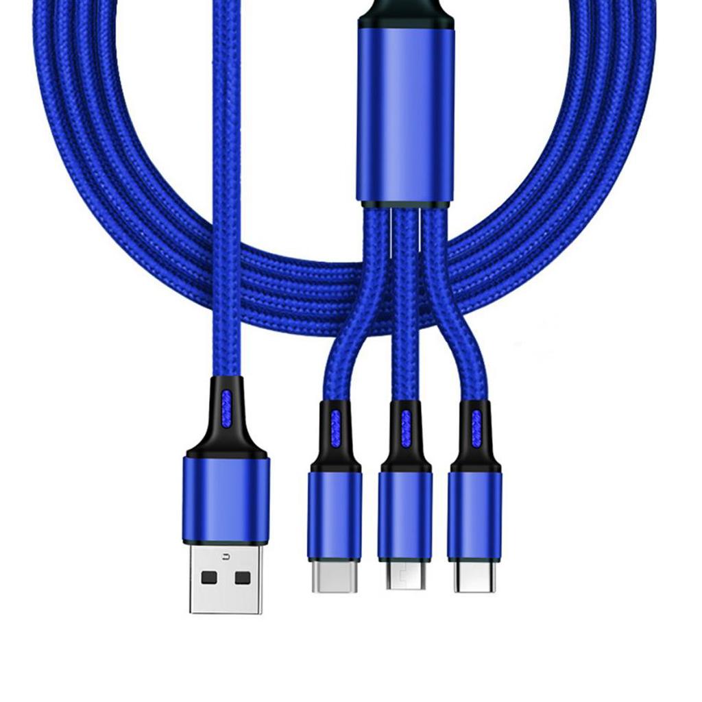 3 In 1 Multi USB Charging Cable For IPhone USB TYPE C Android Micro Cord