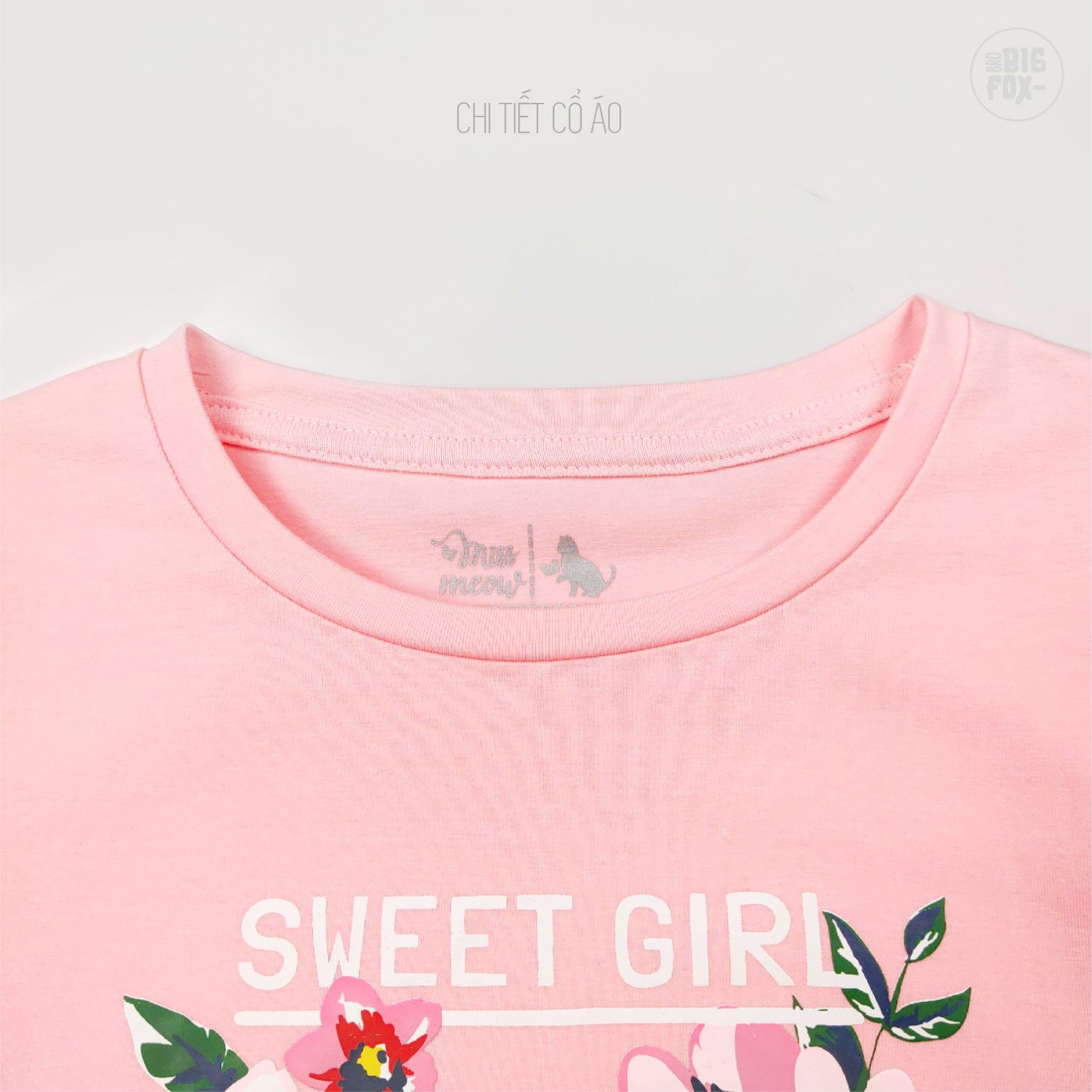 Bộ Bé Gái Bộ Cộc Tay Cho Bé Miss Meow Mùa Hè Chất Cotton In Hình Sweet Girl, Size Đại