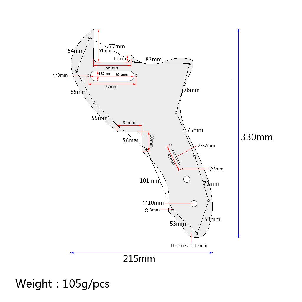 Aluminum Alloy Pickguard Shield Scratch Plate for 69 Guitar Parts