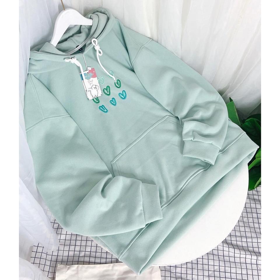 Áo Hoodie Trái Tim Áo Hoodie Nỉ Ngoại Dày Dặn Form Rộng Unisex