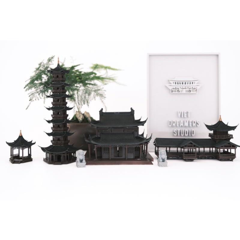 Mô hình tiểu cảnh COMBO 1 - bán cạn - bể cá - hòn non bộ - terrarium - tinh xảo - chất lượng cao