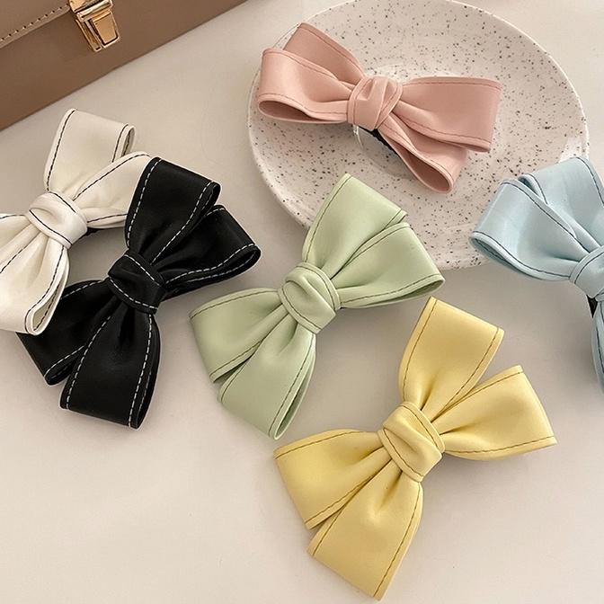 Kẹp Tóc Kẹp Nơ Màu Pastel Phong Cách Hàn Quốc