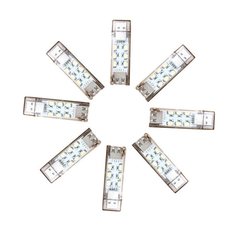Đèn đọc sách mini 12 bóng LED 2 mặt sạc USB