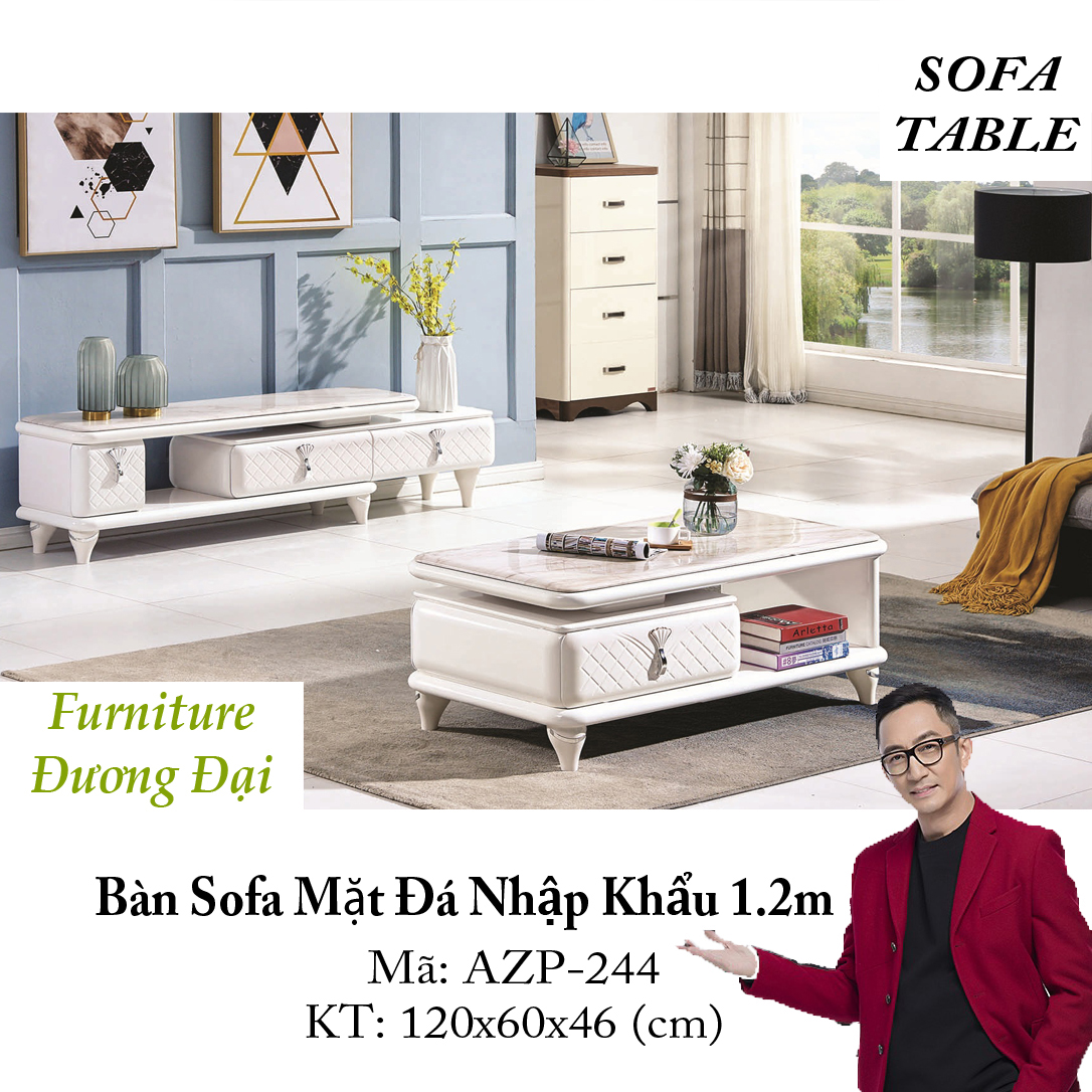 Bàn Sofa Mặt Đá / Dòng Cao Cấp - AZP-T244