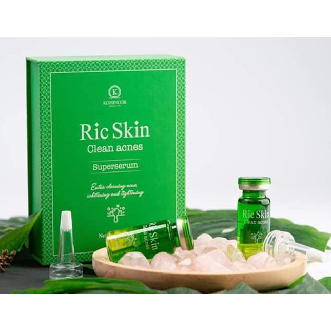 Hộp 2 Lọ Serum Ric Skin Clean Acnes Sạch Mụn, Trắng Da Mỗi Lọ 10ml.