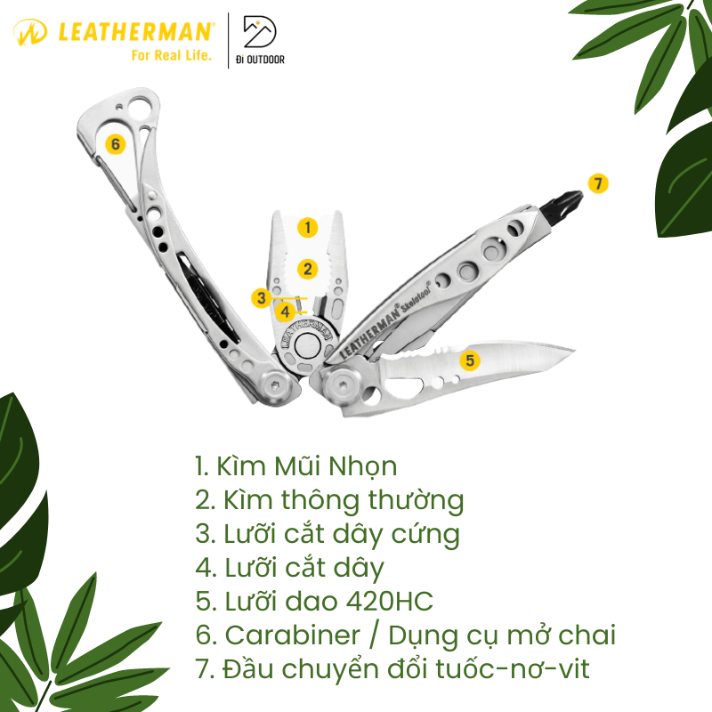 Kìm Đa Năng Leatherman Skeletool- Multi-Tool (7 In 1)- Stainless