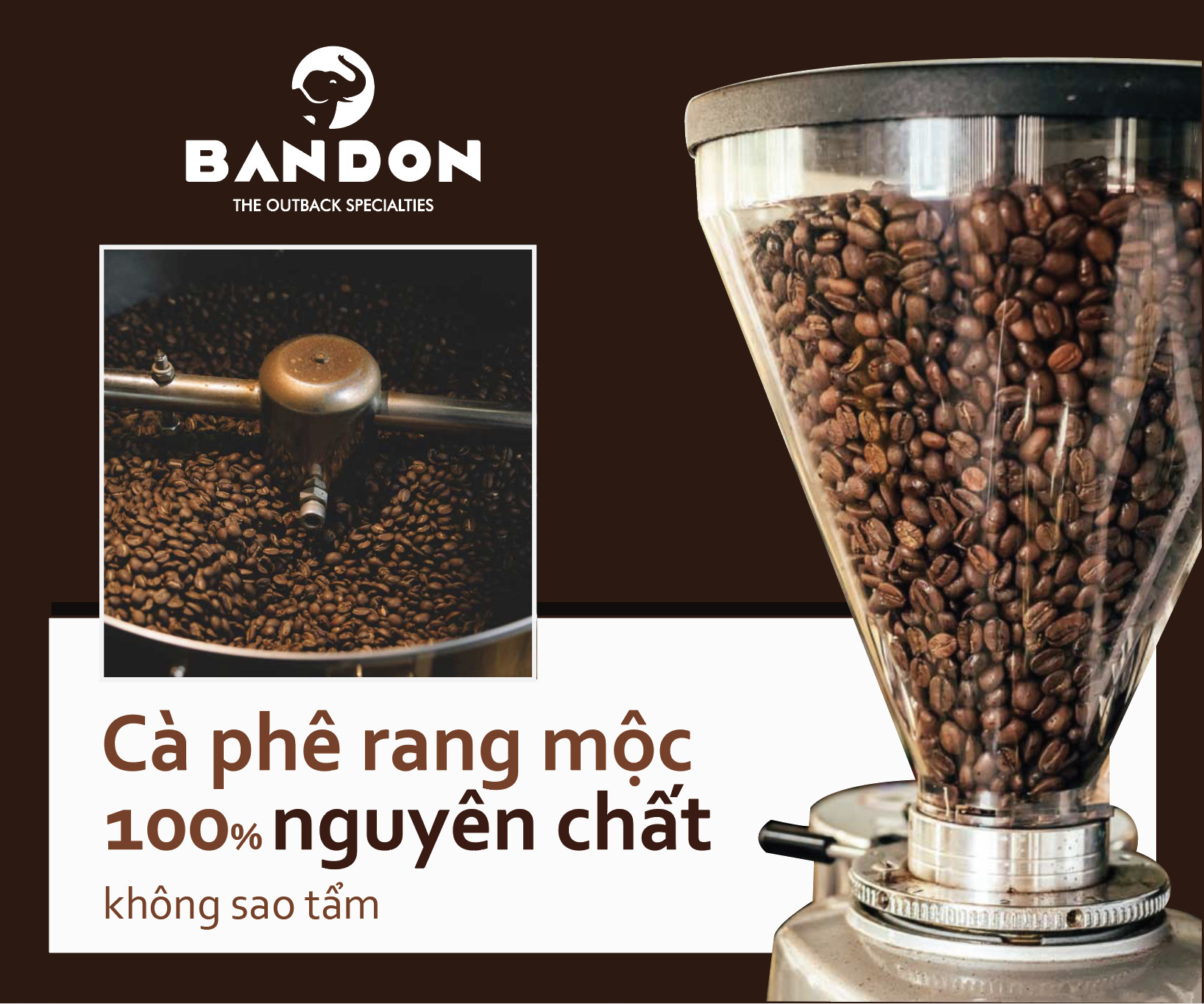 Cà phê phin nguyên chất rang xay mộc sạch BANDON FOCUS 450g đắng đậm, thơm nồng - Cà phê đặc sản (50% Robusta Natural, 50% Robusta Buôn Ma Thuột Culi)