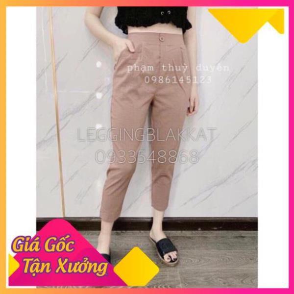 Quần baggy khuy trước chun sau khóa thật chất đũi nhẹ mát thời trang Banamo Fashion, baggy đũi khuy trước chun sau 821