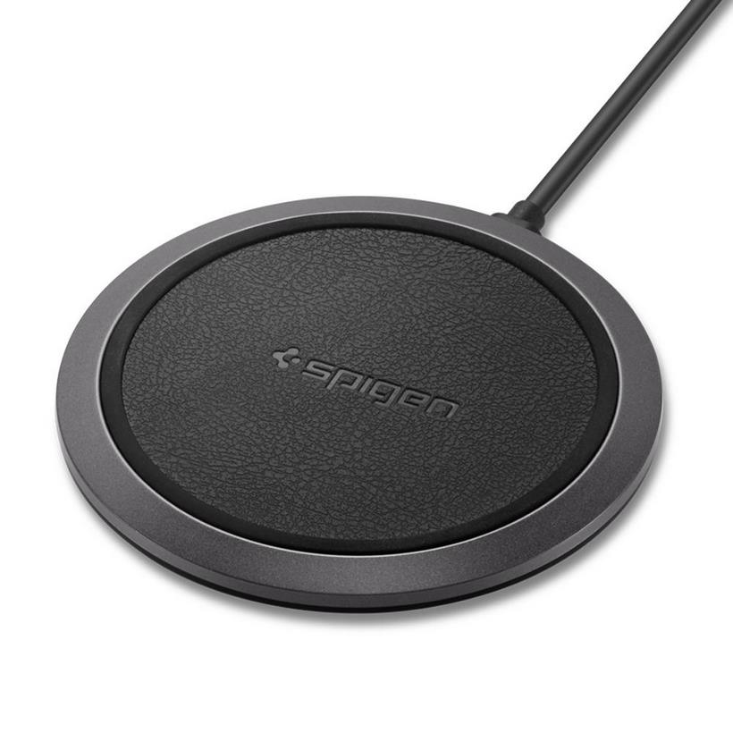 Đế sạc Spigen Essential F308W Wireless Fast Charger Black (10W) - Hàng chính hãng