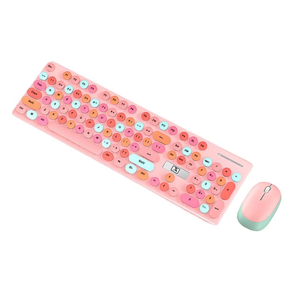 104 keys 2.4GHz N620 Wireless Punk Mechanical Keyboard Mouse Gaming Set Cute
