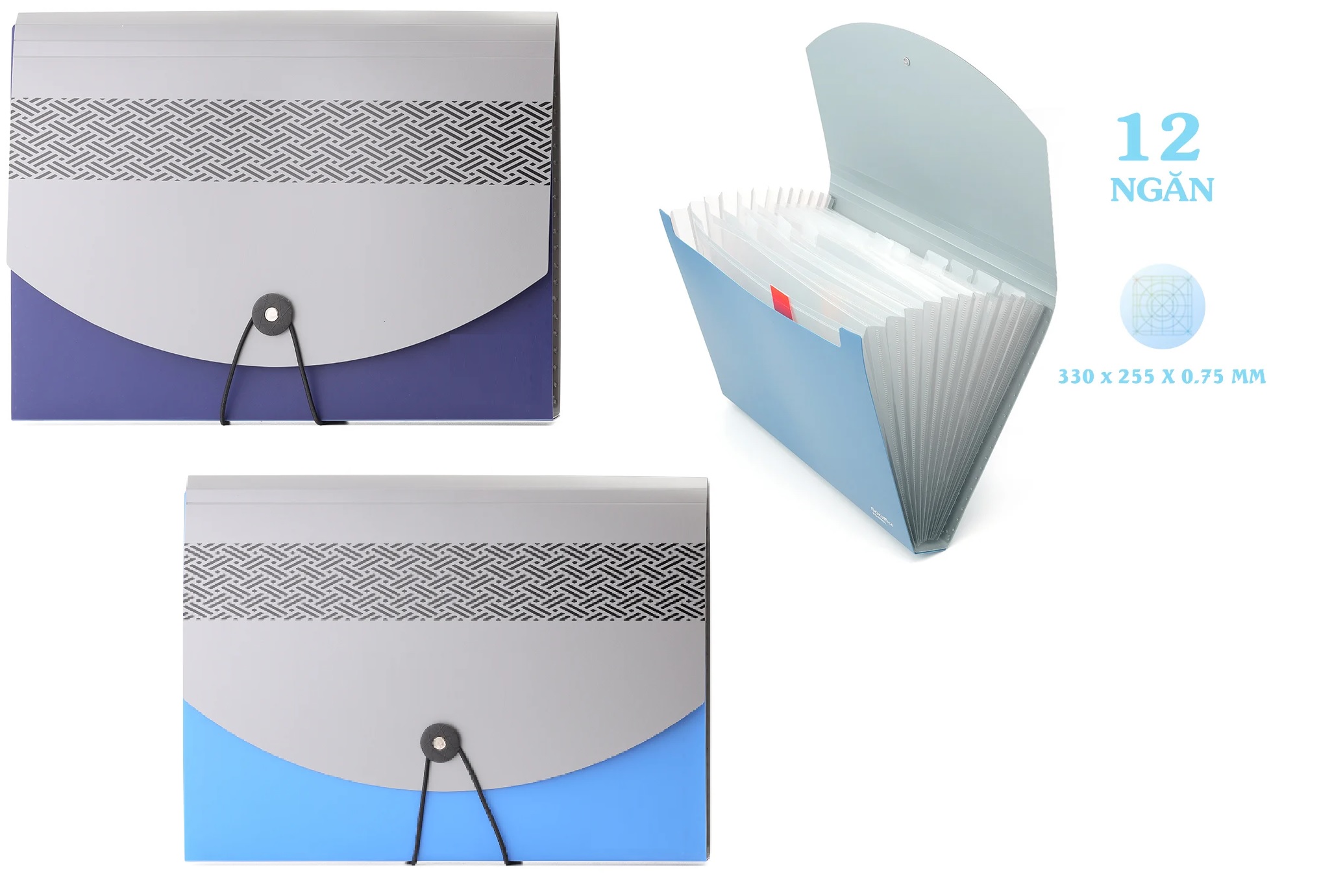 Cặp 12 Ngăn Flexoffice Fo-EB01 (Màu Ngẫu Nhiên)