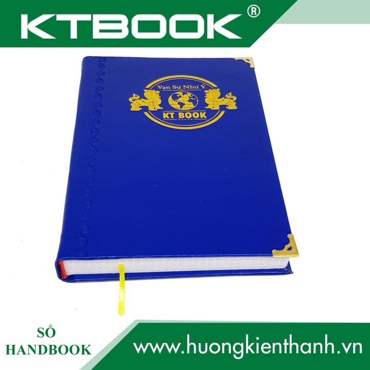 SỔ GHI CHÉP BÌA DA KTBOOK HANDBOOK CAO CẤP 400 trang size 16 x 24 cm ruột giấy in caro (CẮT góc + MAY gáy)