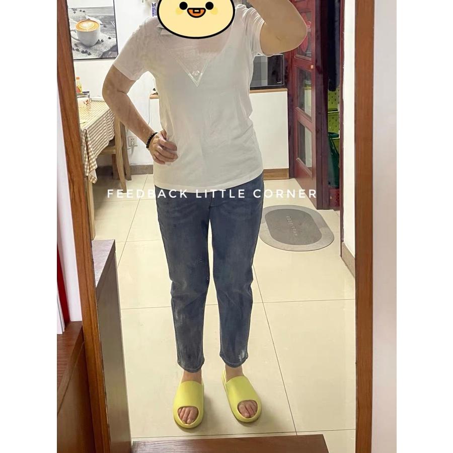Quần bò nữ baggy co dãn BIGSIZE- Quần jean trơn che đùi có SIZE ĐẠI co dãn Hot trend quảng châu lưng cao hàng sẵn