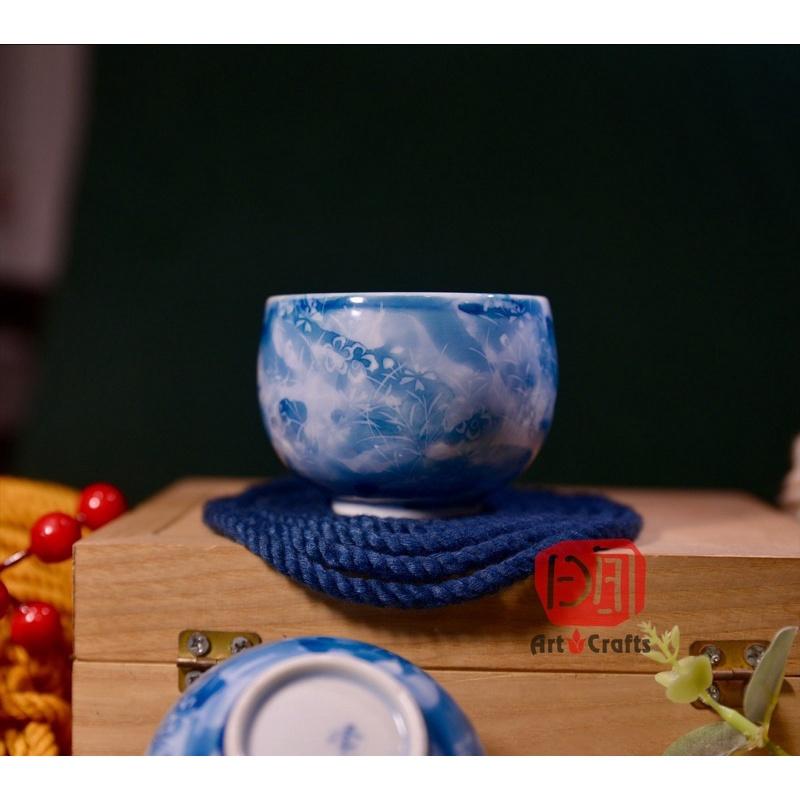 Bộ ấm trà 5 chén gốm Shirotsuki Nhật Bản, mới 99% nguyên hộp