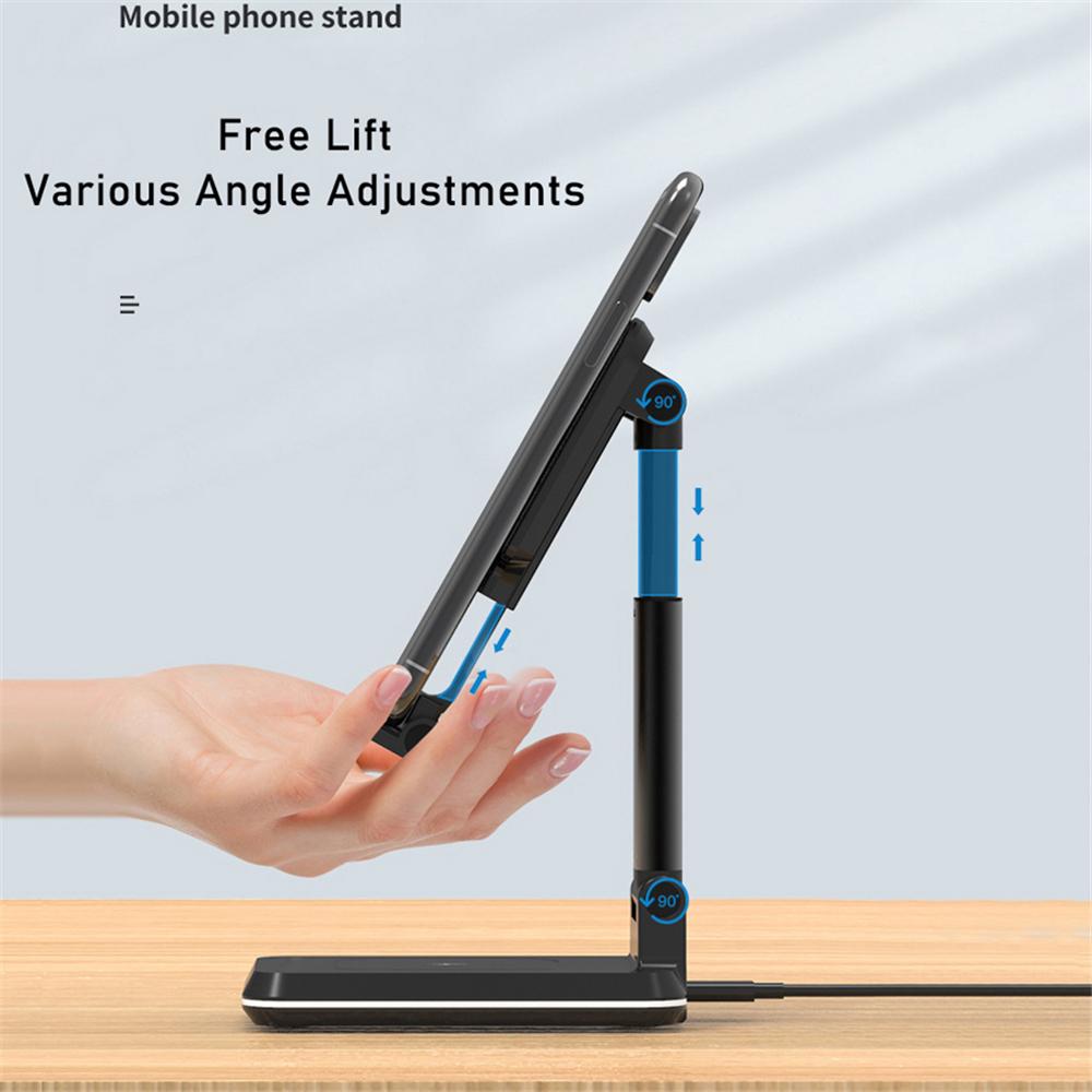 10W Đế Sạc Không Dây Kính Thiên Văn Giá Đỡ Điện Thoại Để Bàn Sạc Không Dây Qi Giá Đỡ Điện Thoại Cho Xiaomi