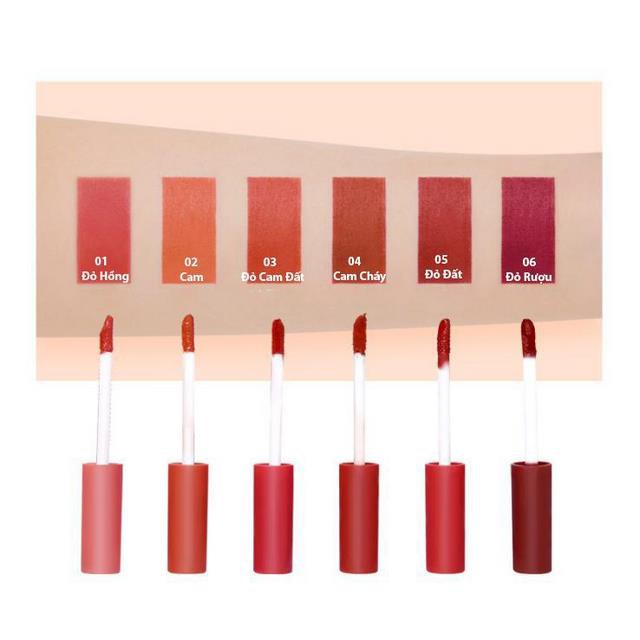 Set 6 son kem kháng nước lâu trôi và giữ ẩm cho môi Hengfang Lip Gloss Silky&amp;Lasting