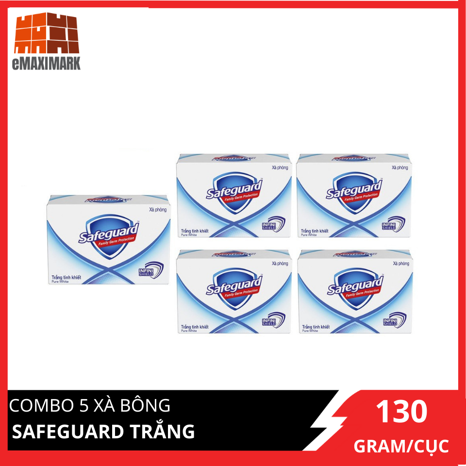 COMBO 5 Safeguard Trắng 130G