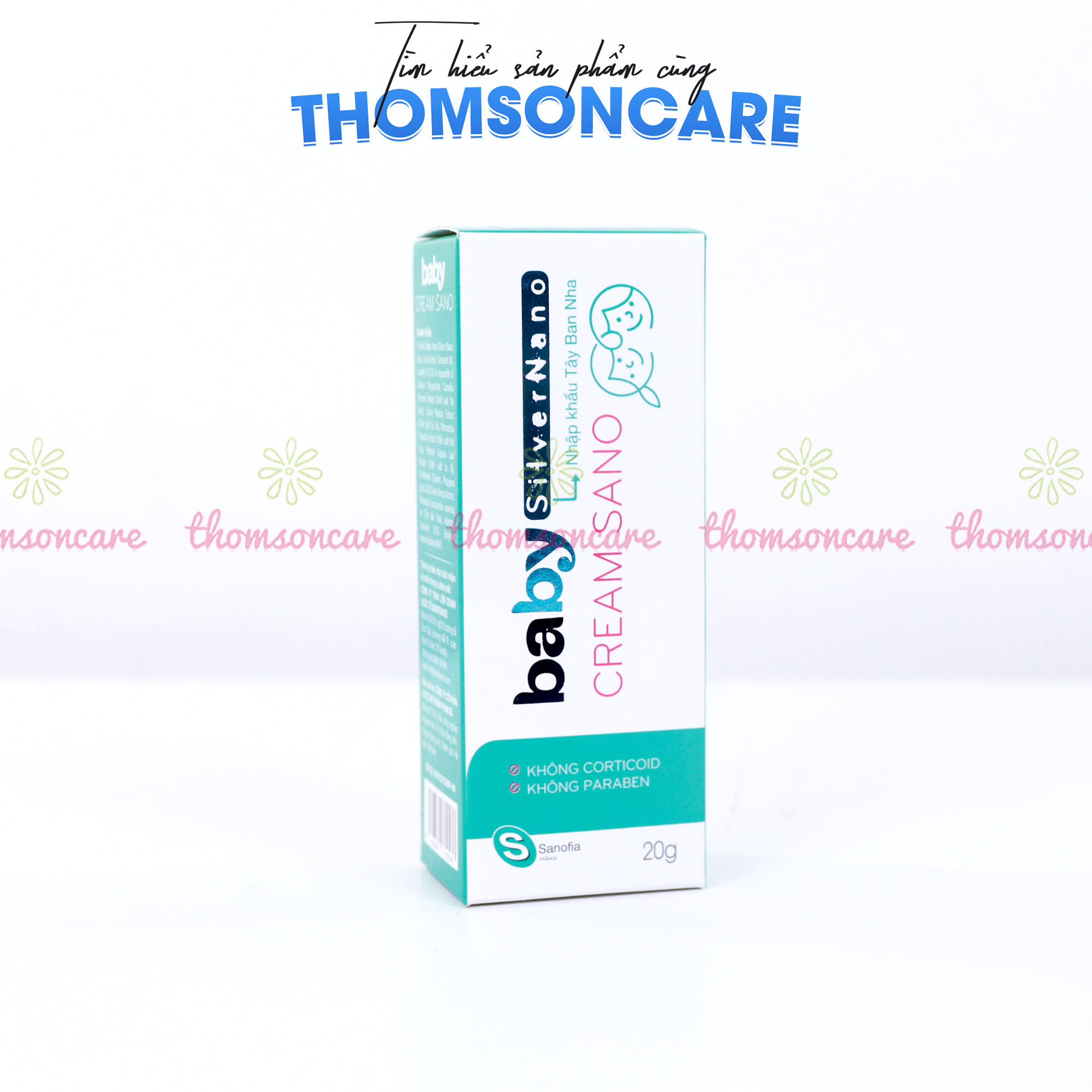 Kem bôi da cho bé Baby Cream Sano Sanofia France-Tuýp 20g  Giúp làm sạch da kháng khuẩn, làm da mềm mại- Từ Nano bạc - Thomsoncare