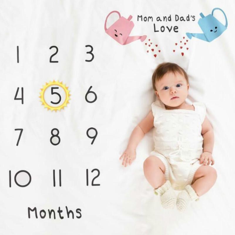 Bé Sơ Sinh Hàng Tháng Tăng Trưởng Cột Mốc Chăn Infan Đạo Cụ Chụp Ảnh Nền Chăn Đắp Cho Bé Trai Bé Gái Thảm Ảnh Vải