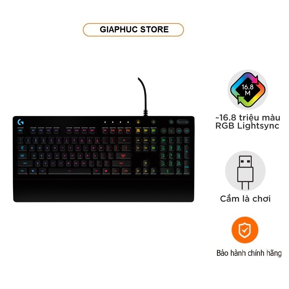 Bàn phím game có dây Logitech G213 Prodigy RGB Lightsync – Hàng chính hãng