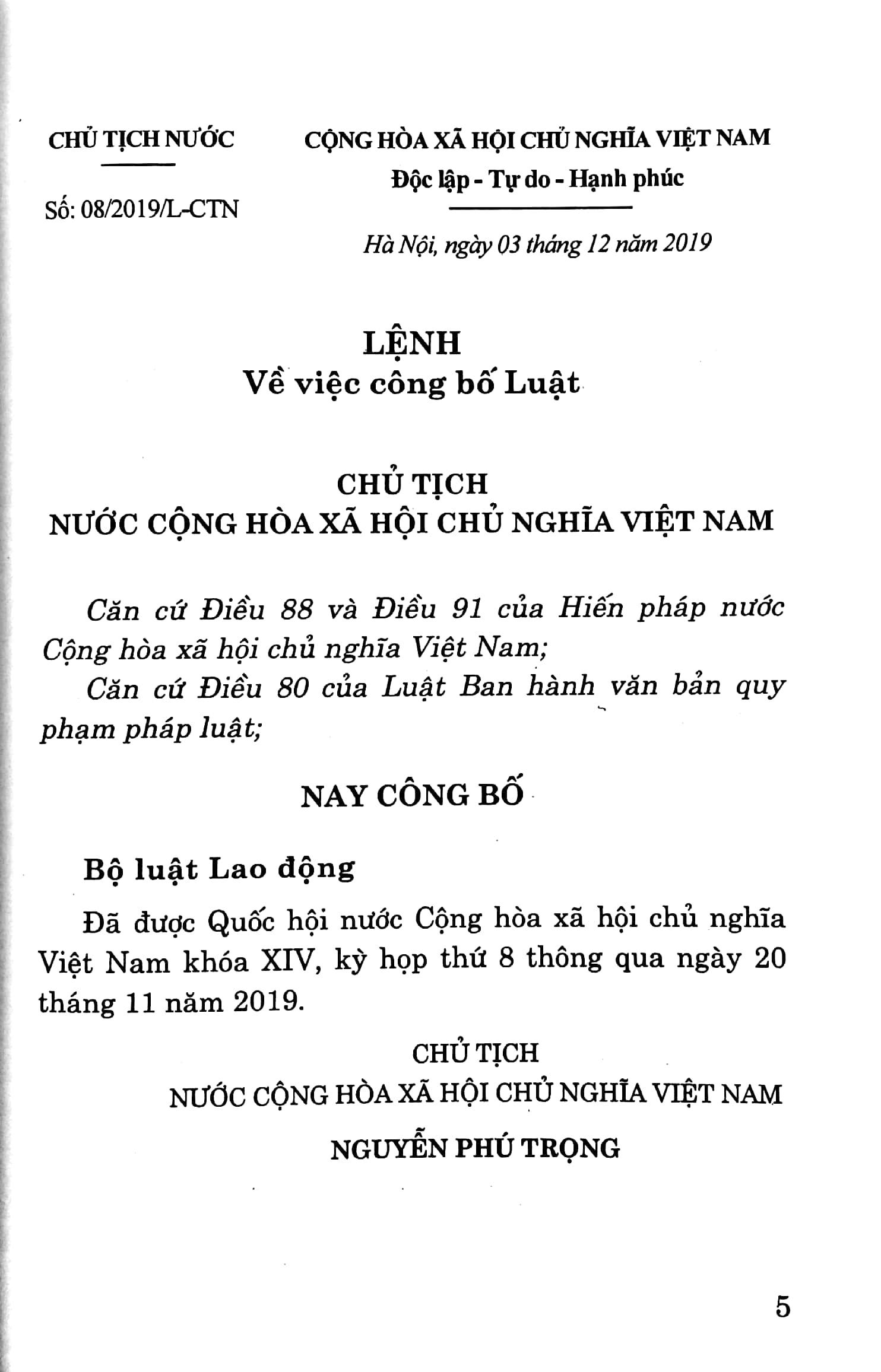 Bộ Luật Lao Động (Hiện Hành)