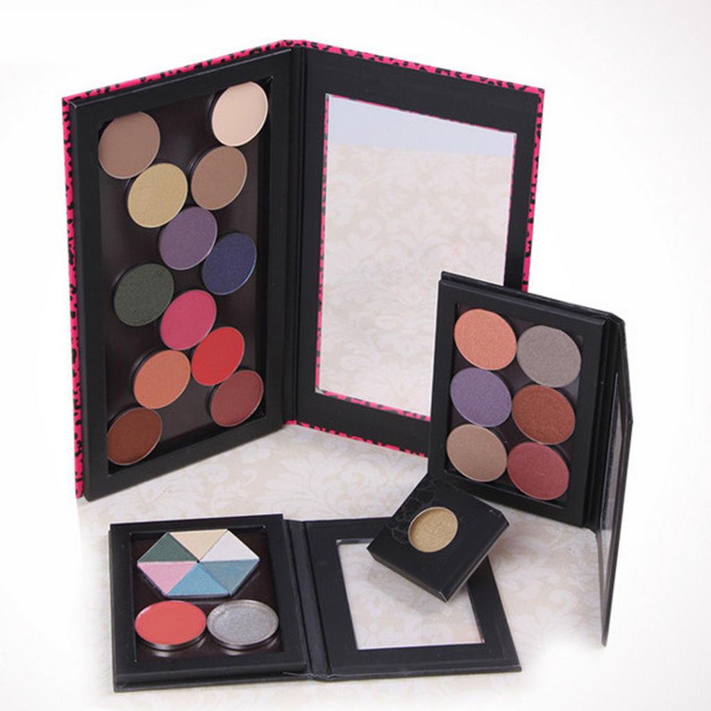 2xEmpty Magnetic Eyeshadow Palette Makeup Cosmetic DIY Palette Pink Leopard