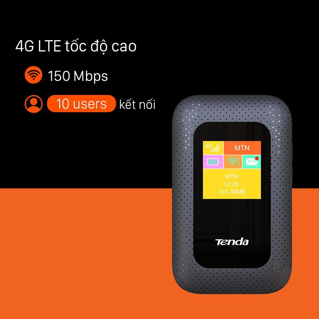 Bộ Phát Wifi Di Động 4G LTE 150Mbps Tenda 4G180 - Hàng Chính Hãng