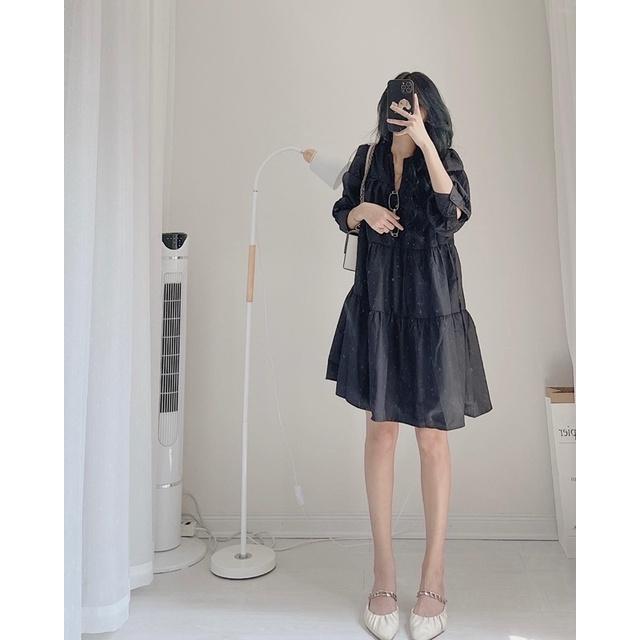 Váy bbd dài tay siêu hàn quốc by samhyewear
