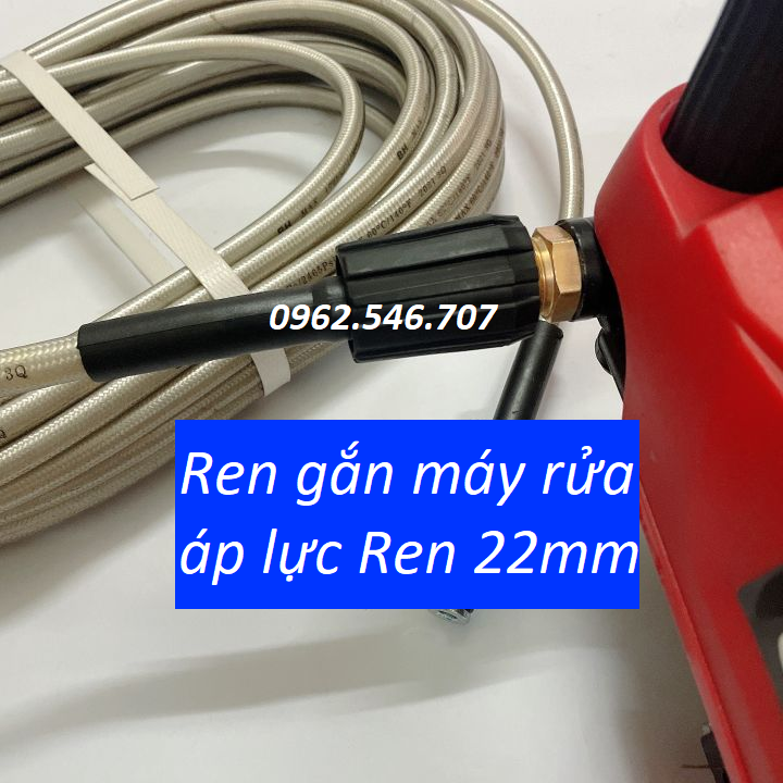 Combo dây xịt rửa xe 15m và súng phun áp lực cao kiểu dài ren ngoài phi 22 hoặc 14 siêu mạnh, súng xịt rửa xe