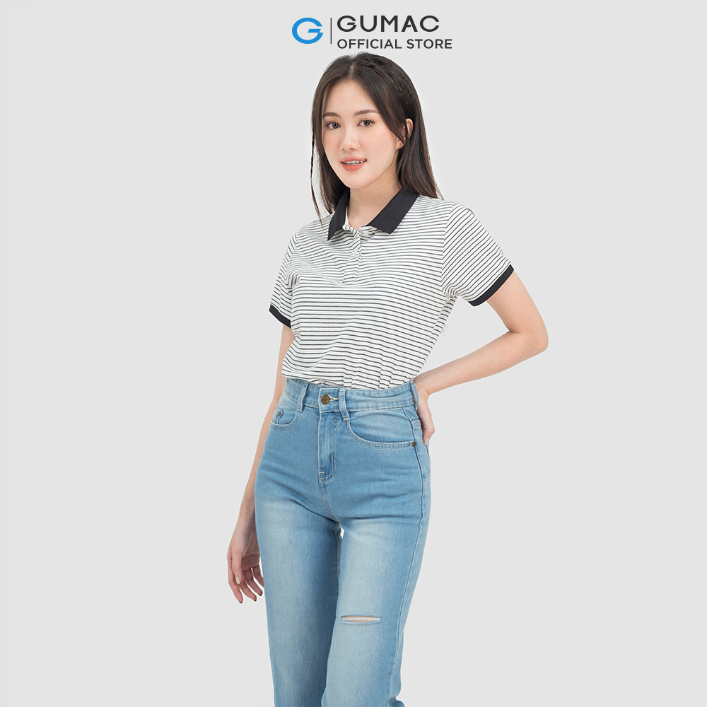 Quần jeans nữ GUMAC QJC07021 rách trẻ trung năng động